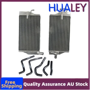 Radiator+BLACK HOSE Fit 2004 Honda CR125 CR125R CR 125R CR 125 2-stroke Polished - Picture 1 of 10