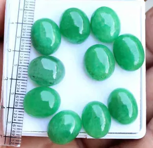 63.40 Ct Natural Cabochon Loose Oval Cut Green Emerald Gemstone Lot - Picture 1 of 4