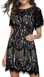 Women’s Black & White Lace A Line Dress NWT Size Small - Picture 1 of 5
