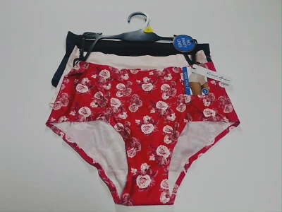 Carrie Amber 3 Pack Briefs No Panty Lines Floral Black Size S CA4088-3PK - Image 1 of 4