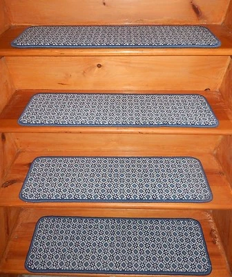 13 = 步 9 英寸 x 30 英寸着陆 30 英寸 x 30 英寸塔夫特地毯羊毛编织楼梯踏板 — 第 1/4 张图片