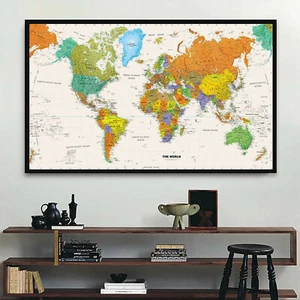 Póster de lienzo de seda globo geografía HD mapa del mundo pintura decoración de pared sin marco S342 - Imagen 1 de 9