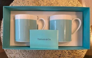Set tazza a blocchi colori Tiffany&Co coppia cinese blu bianco osso con scatola inutilizzata - Foto 1 di 4