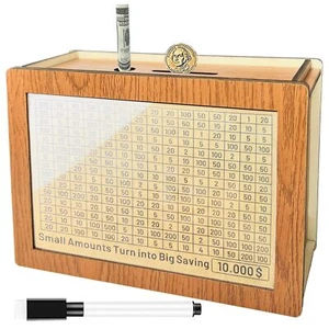 10000 Savings Challenge Box,Cashbox Kakeibo Money Saving Box, Money Vault Saving - Picture 1 of 9