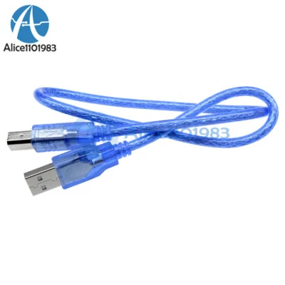 30CM USB A Male to Type B Plug Cable For Computer/Printer/Fax Lead 2.0 Blue - Image 1 of 4