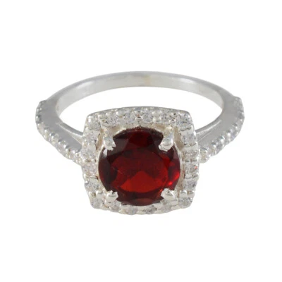 Ruby Radiance 925 Sterling Silber runder Rubin-CZ-Ring - Bild 1 von 4