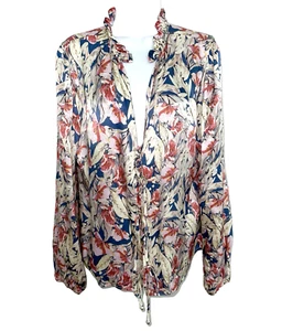 TULAROSA Mujer Mediana Floral Blusa Corbata Frontal Manga Globo Boho Multicolor - Imagen 1 de 5