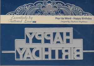 Troquel de corte de encaje andrajoso - Palabra emergente - FELIZ CUMPLEAÑOS - Imagen 1 de 1