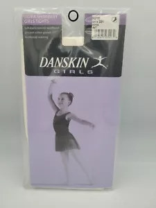 Danskin Girls Ultra Shimmery Tights White Sz Intermediate Footed MADE IN USA NEW - Picture 1 of 4