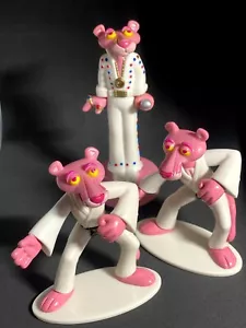 2001 KFC Pink Panther 3 x Figures Vintage Pink Panther As Elvis Figure - Picture 1 of 12