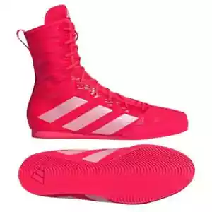 Adidas Box Hog 4 Botas de Boxeo Rojo Lúcido Zapatos de Boxeo Adultos Niños Entrenadores de Lona - Imagen 1 de 7