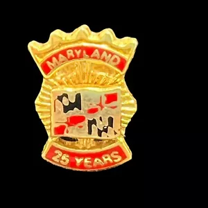 Prendedor de premio de servicio al empleado de 25 años del estado de Maryland corbata vintage - Imagen 1 de 6