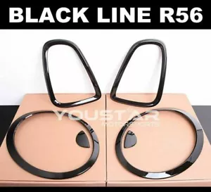 DELUXE GLOSS Black Headlight Tail Light Trims for MINI Cooper R56 R57 R58 R59 - Picture 1 of 11