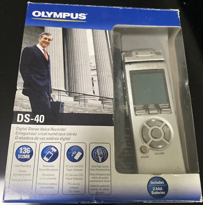 Grabadora de voz estéreo digital portátil Olympus DS-40 (512 MB) Foto 1 de 4