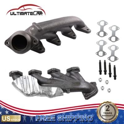 Set 2 Exhaust Manifold w/ Gasket For Ford F150 Expedition 5.4L Left+Right Side - Image 1 of 4