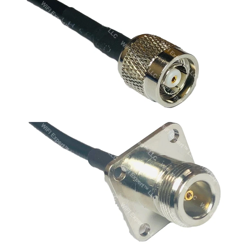 RFC195 RP-TNC MALE to N FLANGE FEMALE Coax RF Cable USA-Ship Lot - Image 1 of 1