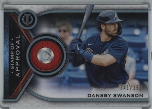 2021 Topps Tribute Stamp of Approval Relics /150 Dansby Swanson Braves