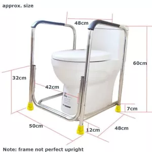 Stainless Steel Nonslip Over Toilet Safety Support Rails Frame Fixture Handles - Picture 1 of 7