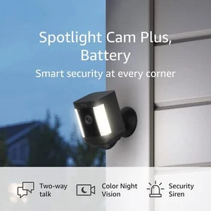 Ring Spotlight Cam Plus,Battery Two-Way Talk,Color Night Vision, Security Siren  - Picture 1 of 6