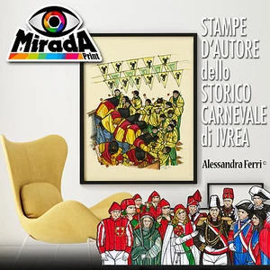 Poster Carnival Ivrea Alessandra Irons Art Ivrea Arduini Throw Oranges Battle - Imagen 1 de 4