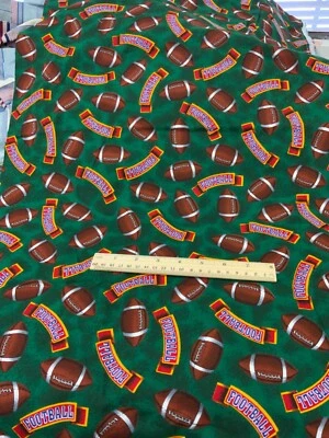 Vintage C Fit to Print Pattern Stort HEAVY COTTON FOOTBALL THEMED FABRIC - bthy - Image 1 of 2