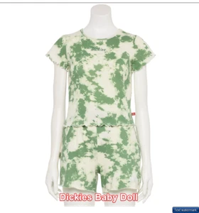 Dickies Green &Beige Juniors’ Tie Dye Babydoll Tee Sz XS/S/M/L NWT! - Picture 1 of 4