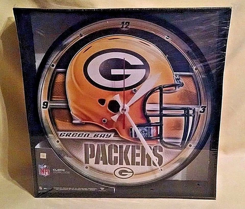 GREEN BAY PACKERS CLOCK NFL FOOTBALL HELMET NEW WINCRAFT 2009 BATT OPP AS IS Cover