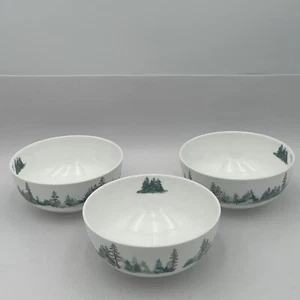 Mikasa Bone China WATERCOLOR FOREST 6" Salad Soup Cereal Bowls Set of 3 NEW - Picture 1 of 6