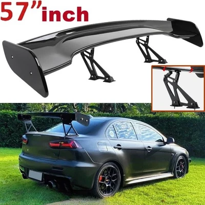 57" Rear Spoiler Wing For Mitsubishi Lancer Evo Truck GT-Style Glossy Black - Image 1 of 4