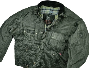 *HOT Men's BELSTAFF @ ROADMASTER - REPRO BIKER LINED GRAY COATED NYLON Jacket L - Picture 1 of 19