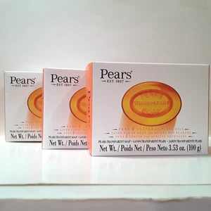 Transparent Pears Soap - Lot of 3 - 3.53 oz. Bars, Pure & Gentle with Plant Oils - Picture 1 of 7