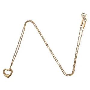 Tiffany & Co Offenes Herz Gold Rose Gold Halskette Schmuck Authentische - Picture 1 of 9