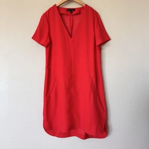 Abito donna Banana Republic taglia 8 tubino rosso manica corta alto basso leggero - Foto 1 di 7