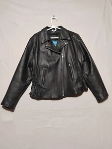 Xelement Womens Leather Jacket XXL Motorcycle Braided Studded Fitting Insulated - Picture 1 of 9