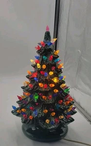 Árbol de Navidad Cerámico 14" con Base Separada, Luces, Bombilla, Cable  - Imagen 1 de 19