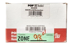 Emhart POP 500 pcs Plated Steel Blind Rivets 3/16" Diameter 1/8"-1/4" Grip 60455 - Picture 1 of 4