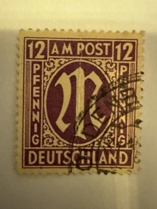 Alliierte Besetzung 1945, Deutsche Post 12 Pfennig, gestempelt - Bild 1 von 1
