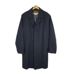 Michael Kors Men’s Black Raincoat 42L 44L Large Tall Single Breasted Classic - Picture 1 of 14