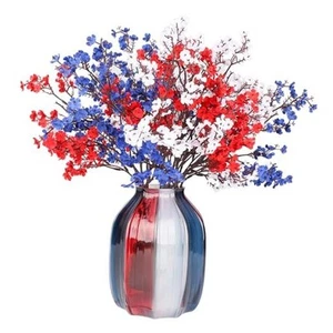 4th of July Red White and Blue Decorations Flowers 6 6 Bundles Red White Blue - Picture 1 of 7