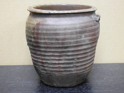 Pottery Jar 19Th Century Antique Japanese Edo Decor Flower Vase Pot Bizen 6.3 in - Image 1 of 4