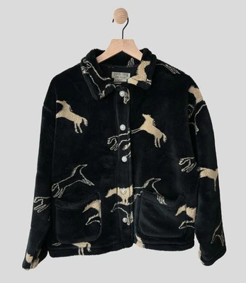 Chaqueta polar negra vintage Sarvis Creek con caballos para correr XL hecha en EE. UU. Foto 1 de 4