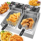5000W 12L Electric Deep Fryer Dual Tank Commercial Restaurant Stainless Steel US