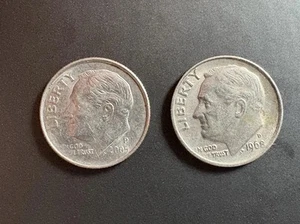 1968  D And 2005 P USA Dimes Errors On Both - Picture 1 of 8
