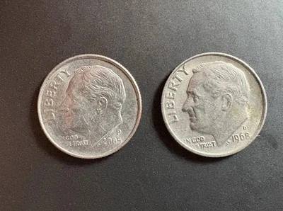 1968  D And 2005 P USA Dimes Errors On Both - Image 1 of 4