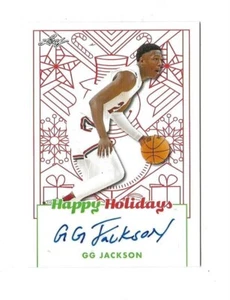 2023 Leaf Happy Holidays GG JACKSON Autographed Card #BA-GGJ -Memphis Grizzlies - Picture 1 of 2