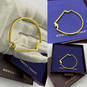 Monica Vinader Signature Slim Armreif 18k Gold Vermeil UVP 198£ Größe Medium - Bild 1 von 20