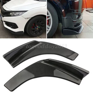 Carbon Fiber Front Deflector Pair Bumper Splitter Lips Body Protector Diffuser - Picture 1 of 6
