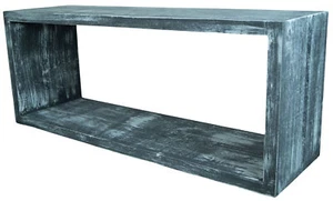 Säule in shabby schwarz 100x40x30cm aus Massivholz Vintage-Tisch rustikal - Bild 1 von 7