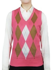 Blue Ocean Womens Argyle Sweater Vest (LSV-159) - Picture 1 of 10