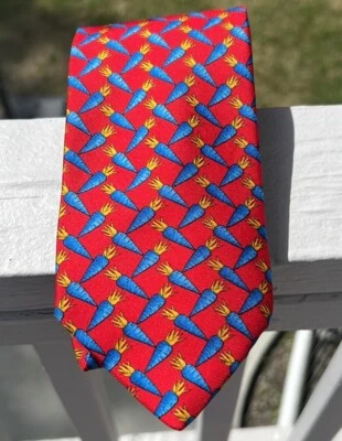Corbata para hombre HARRODS 100 % seda diseñador zanahorias vegetales Foto 1 de 4